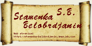 Stamenka Belobrđanin vizit kartica